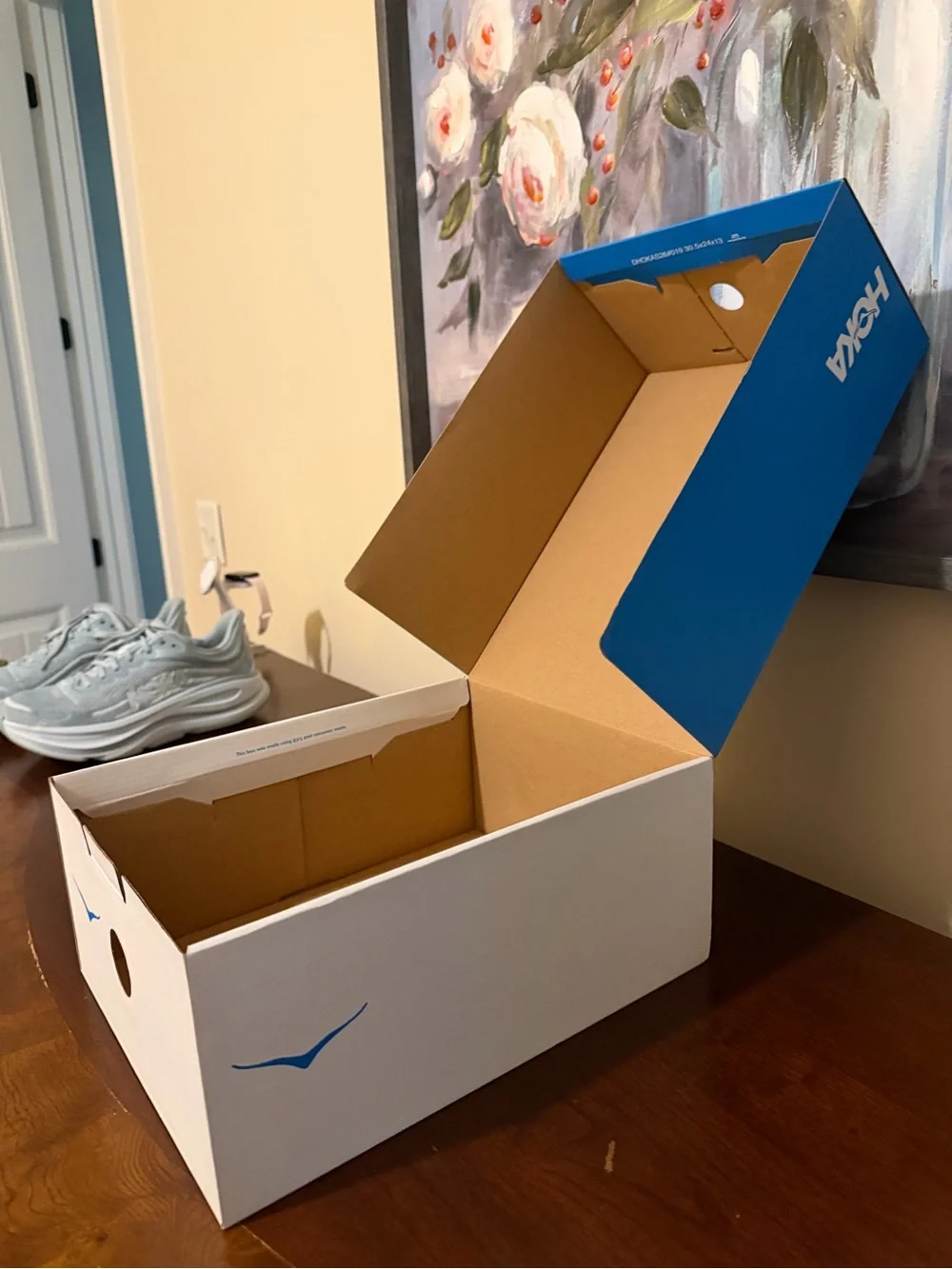 Hoka Bright Blue Shoe Storage Box with White Logo